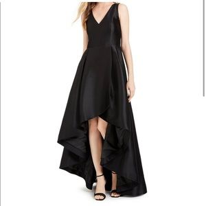 Calvin Klein High-low A-line Gown In Black